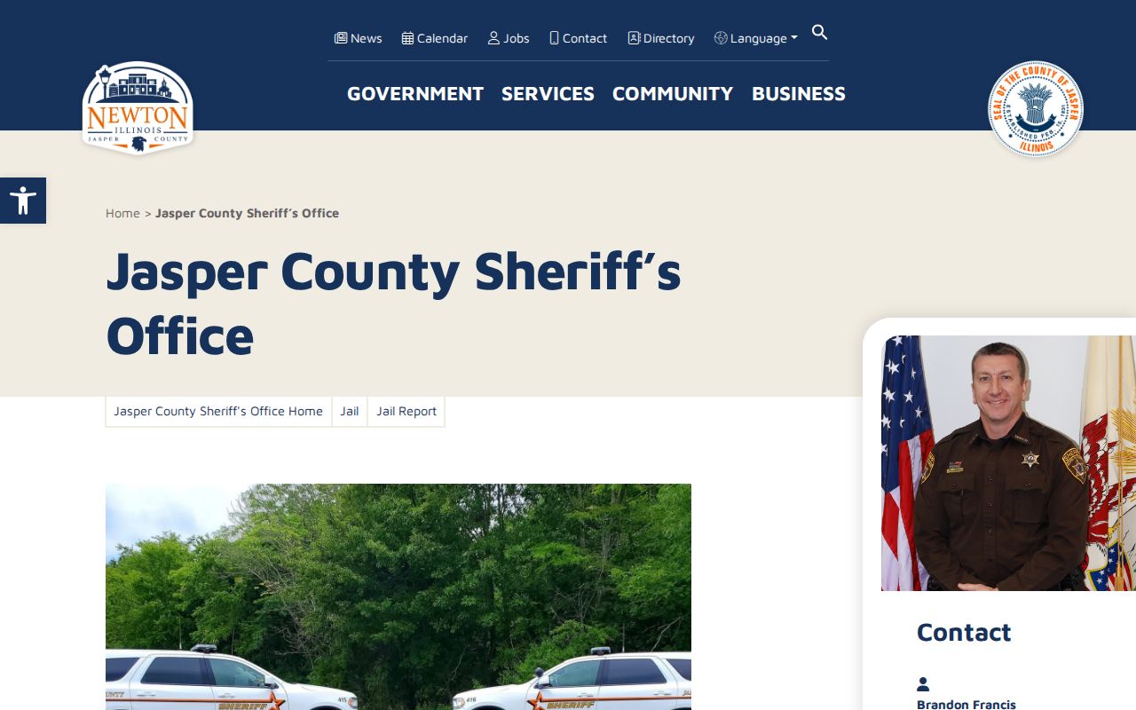 Jasper County Jail official booking-record source